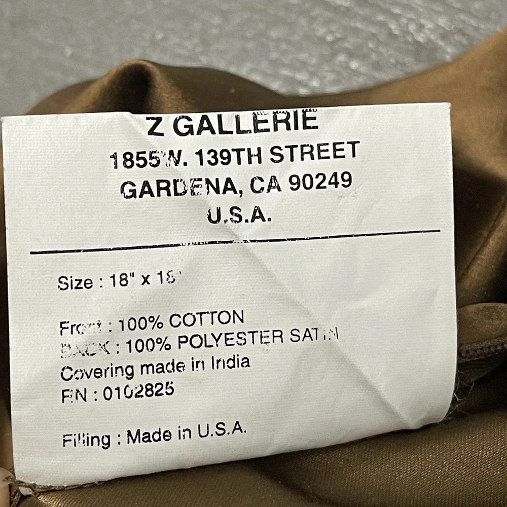 Z Gallerie Set Of Fully Beaded Pillow Shams Chocolate Brown Boho‎ 17x17